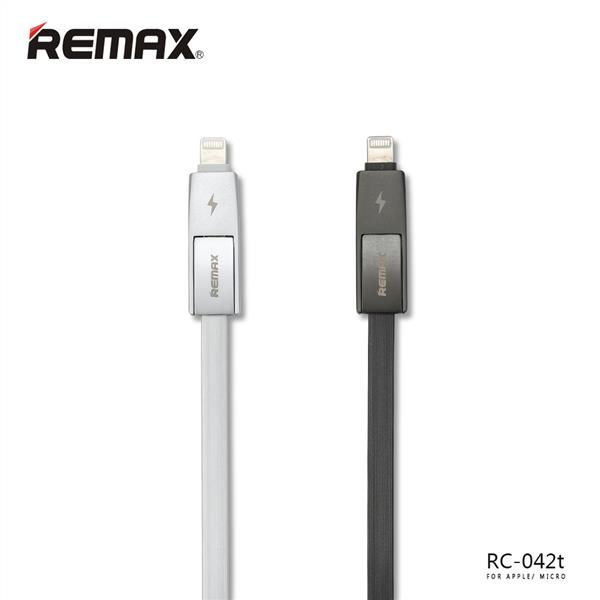 کابل تبدیل USB به microUSB و لایتنینگ ریمکس مدل RC-042t